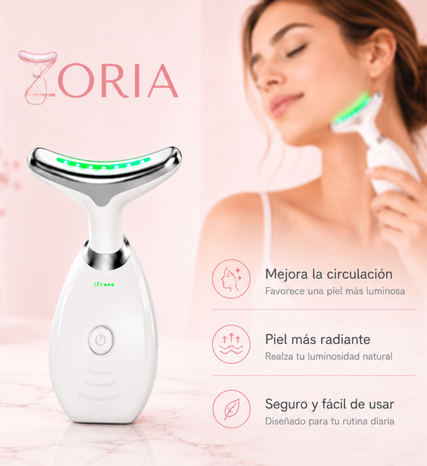 Masajeador Facial LED Reafirmante Zoria™